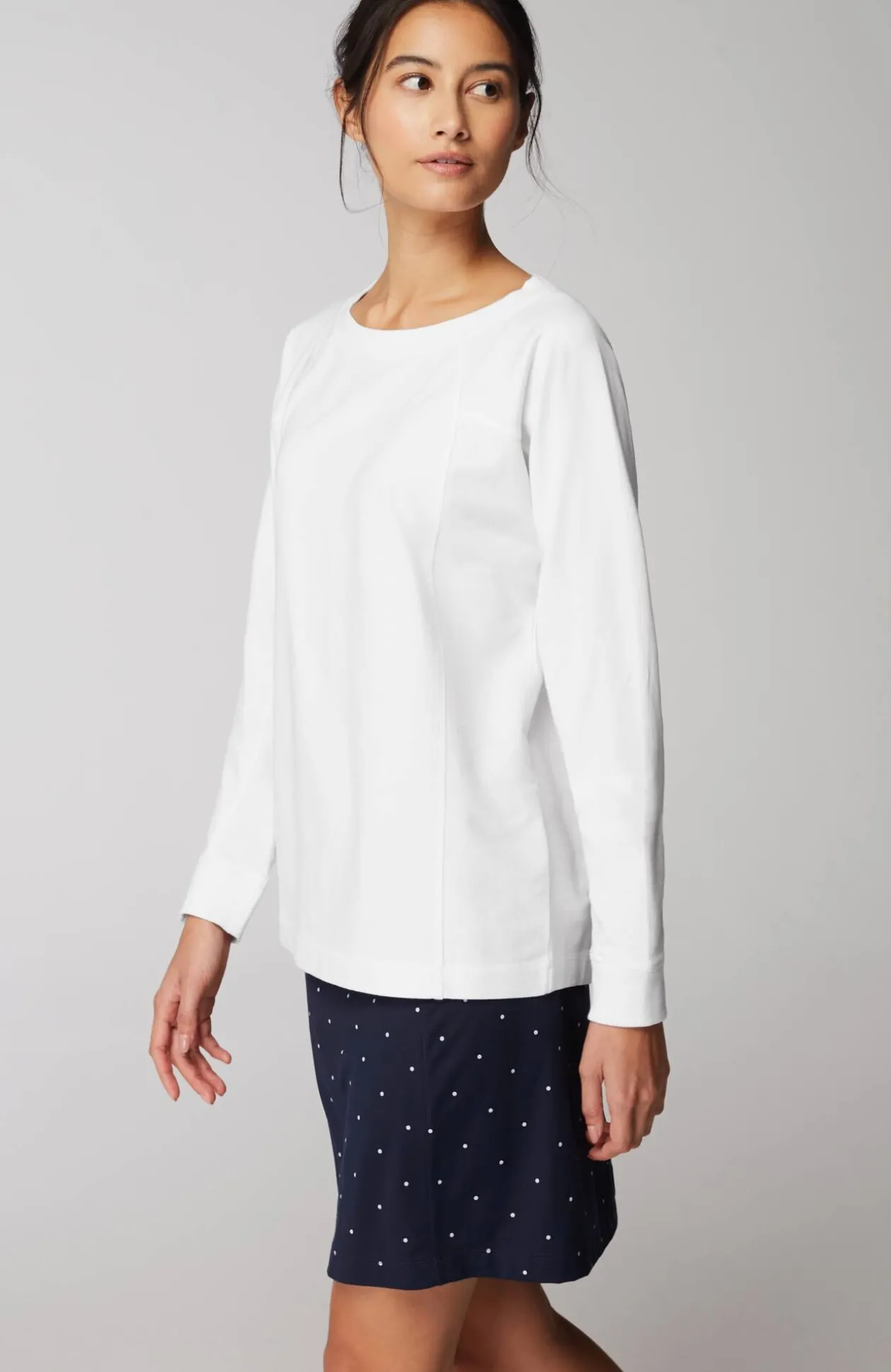 Fit Seamed Dolman-Sleeve Sweatshirt