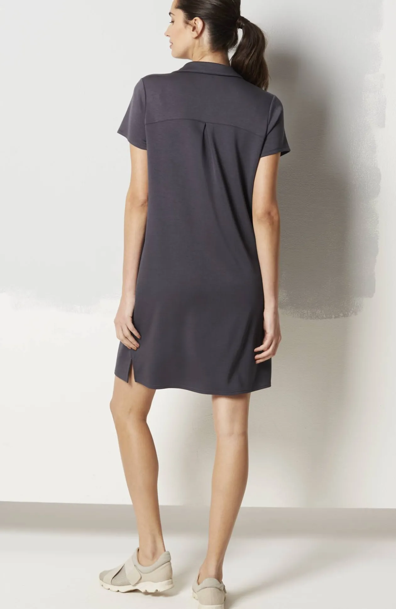Fit Sleek Double-Knit Polo Dress