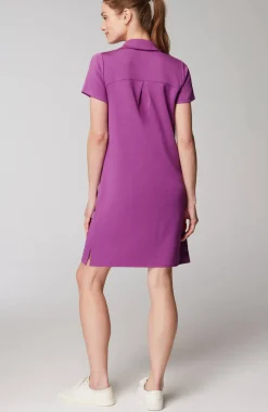 Fit Sleek Double-Knit Polo Dress