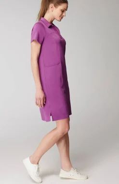 Fit Sleek Double-Knit Polo Dress