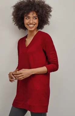 Fit Tweeded French Terry Side-Slit Tunic