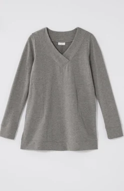 Fit Tweeded French Terry Side-Slit Tunic