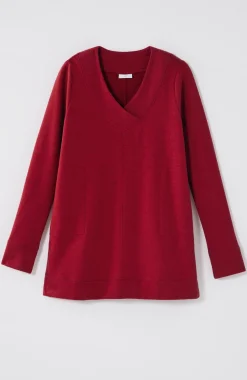 Fit Tweeded French Terry Side-Slit Tunic