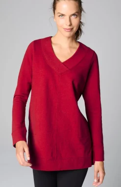 Fit Tweeded French Terry Side-Slit Tunic