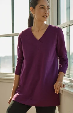 Fit Tweeded French Terry Side-Slit Tunic