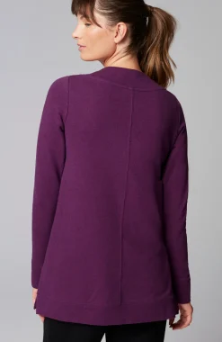 Fit Tweeded French Terry Side-Slit Tunic