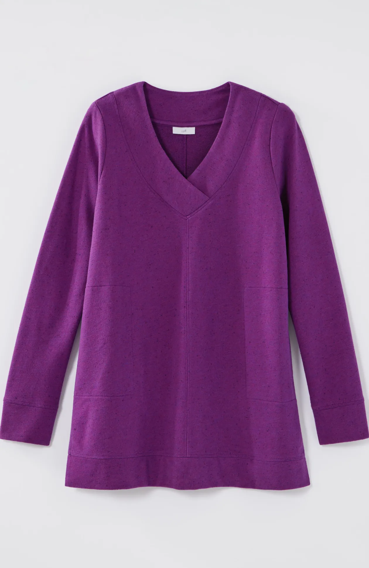 Fit Tweeded French Terry Side-Slit Tunic