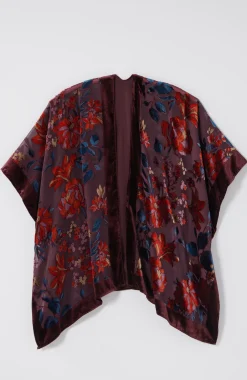 Floral Burnout Velvet Ruana