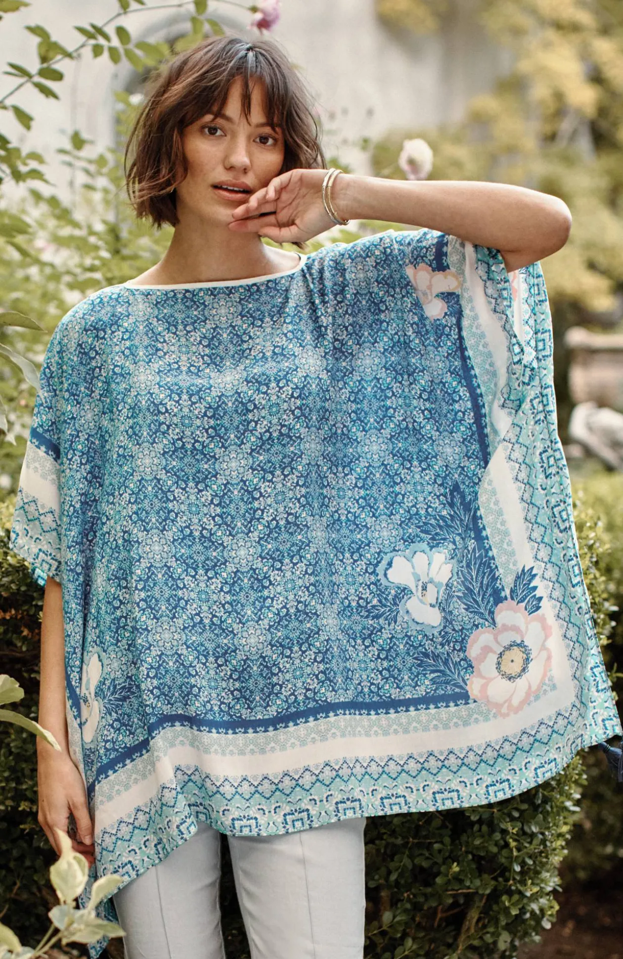 Floral Medallion Poncho