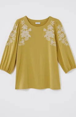 Floral-Embroidered Top