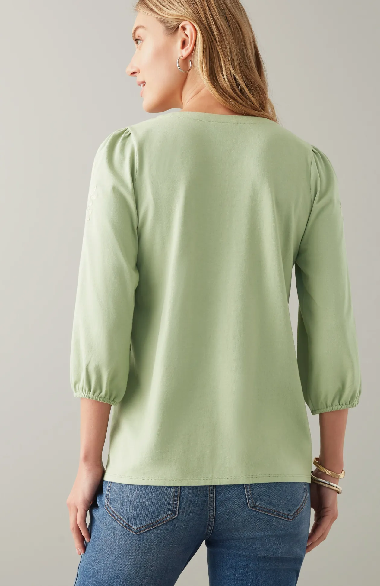 Floral-Embroidered Top