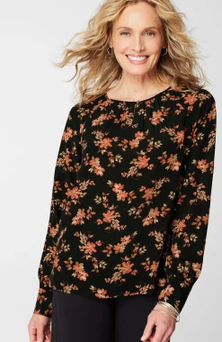 Floral-Printed Pullover Top