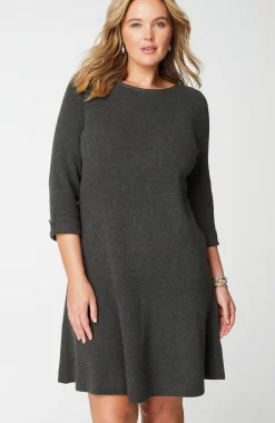 Flounced-Hem Sweater Dress