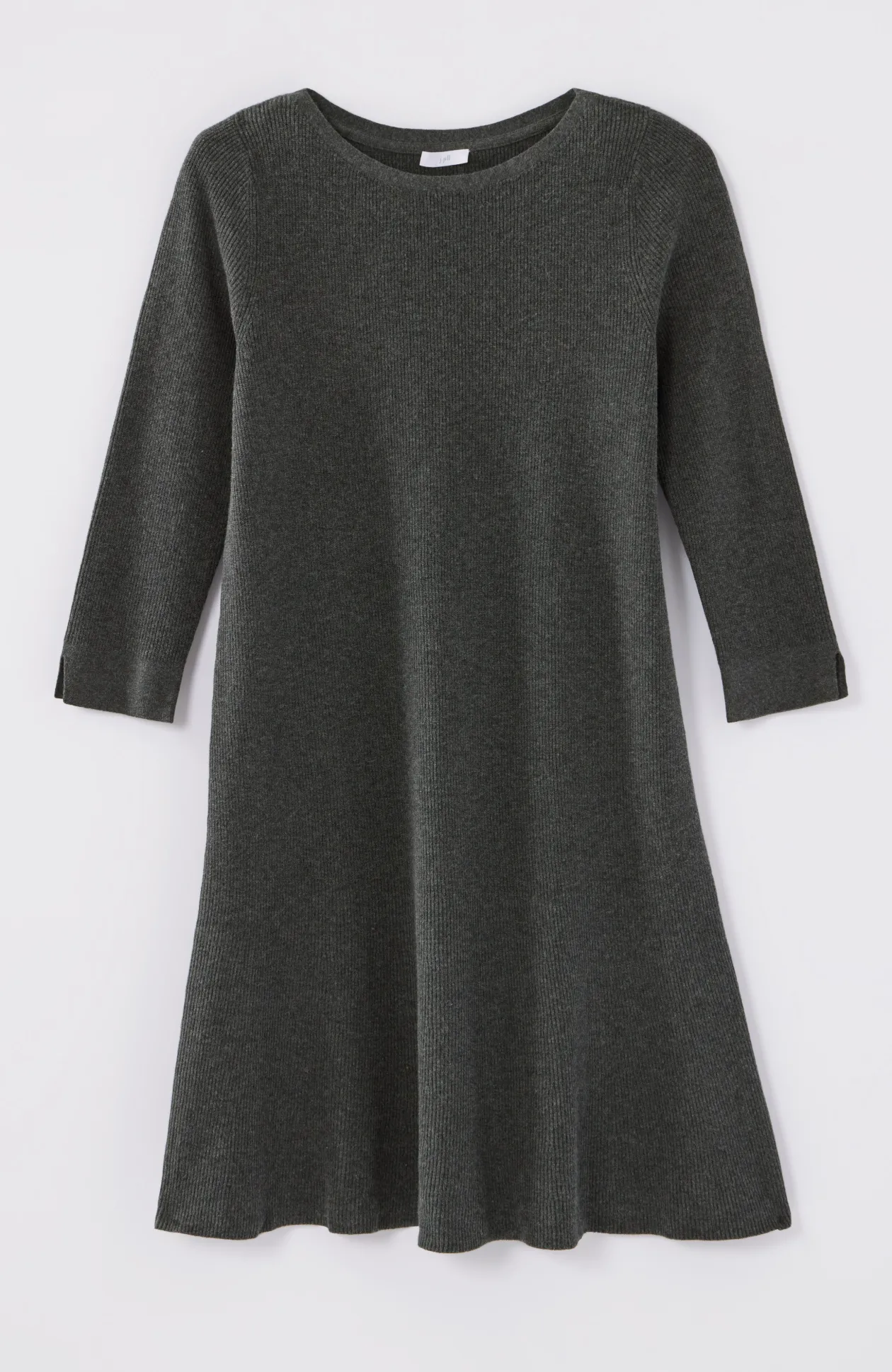 Flounced-Hem Sweater Dress