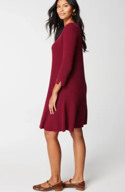 Flounced-Hem Sweater Dress