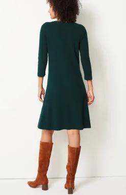Flounced-Hem Sweater Dress