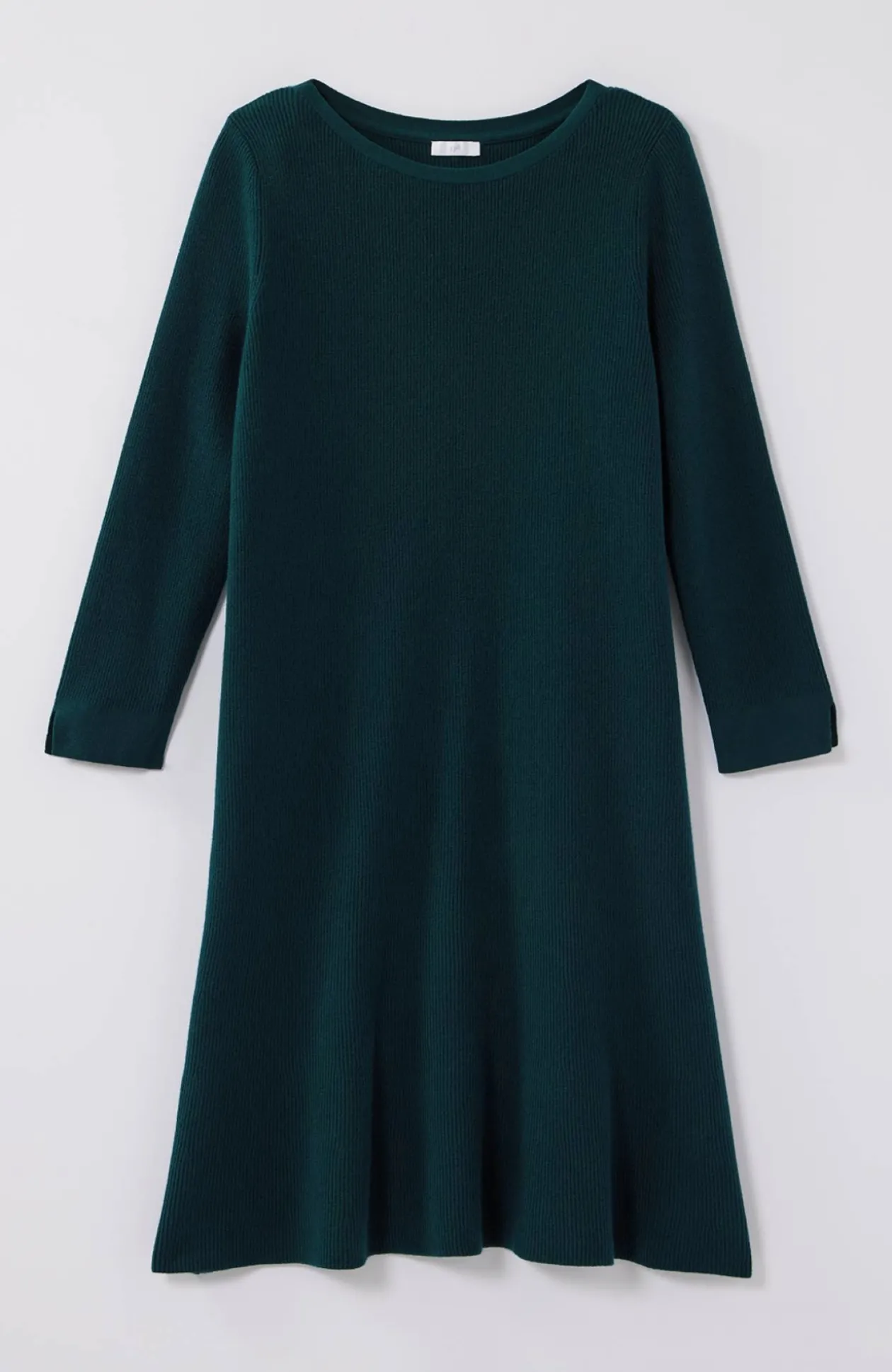Flounced-Hem Sweater Dress