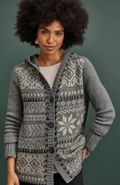 Hand-Embroidered Hooded Cardi