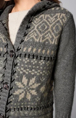 Hand-Embroidered Hooded Cardi
