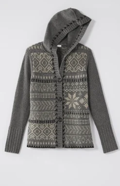 Hand-Embroidered Hooded Cardi
