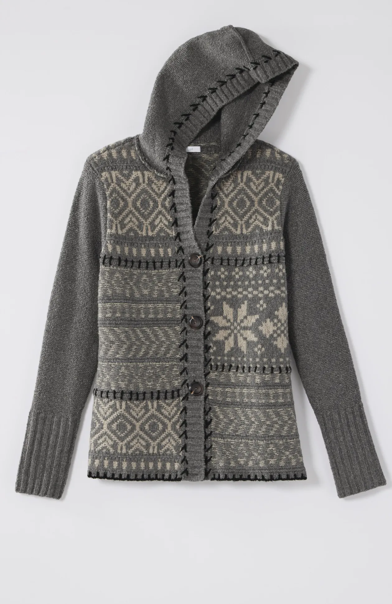 Hand-Embroidered Hooded Cardi