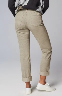 Heathered-Cord Relaxed Boyfriend Jeans