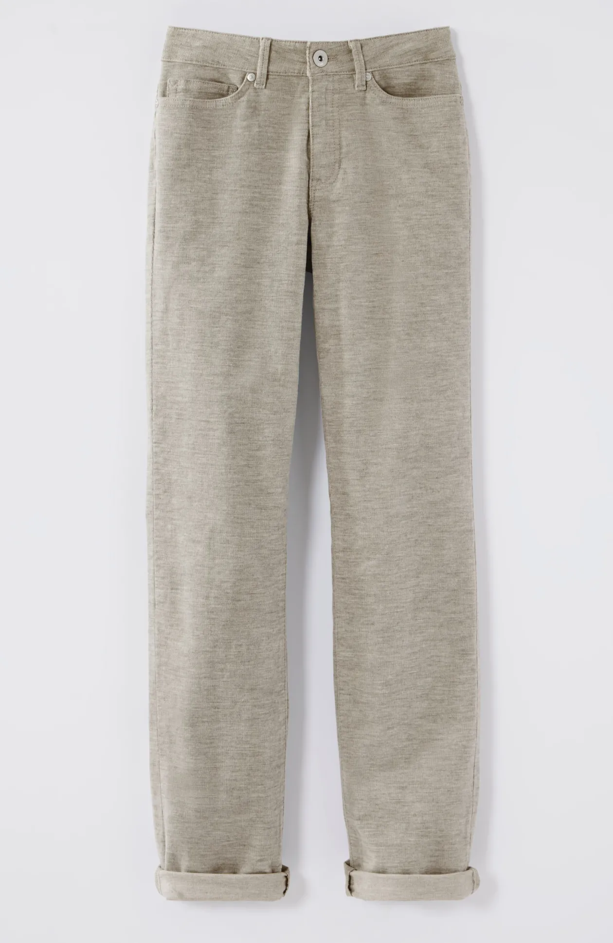 Heathered-Cord Relaxed Boyfriend Jeans