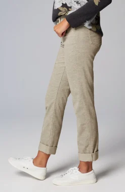 Heathered-Cord Relaxed Boyfriend Jeans