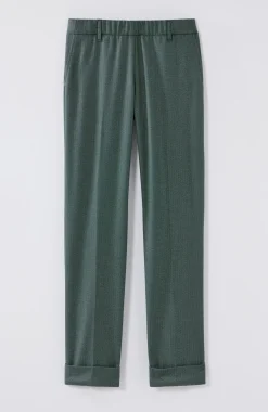 Herringbone Cuffed Pull-On Pants