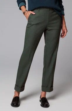 Herringbone Cuffed Pull-On Pants