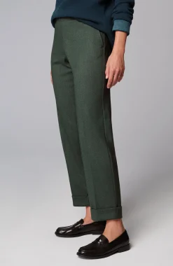 Herringbone Cuffed Pull-On Pants