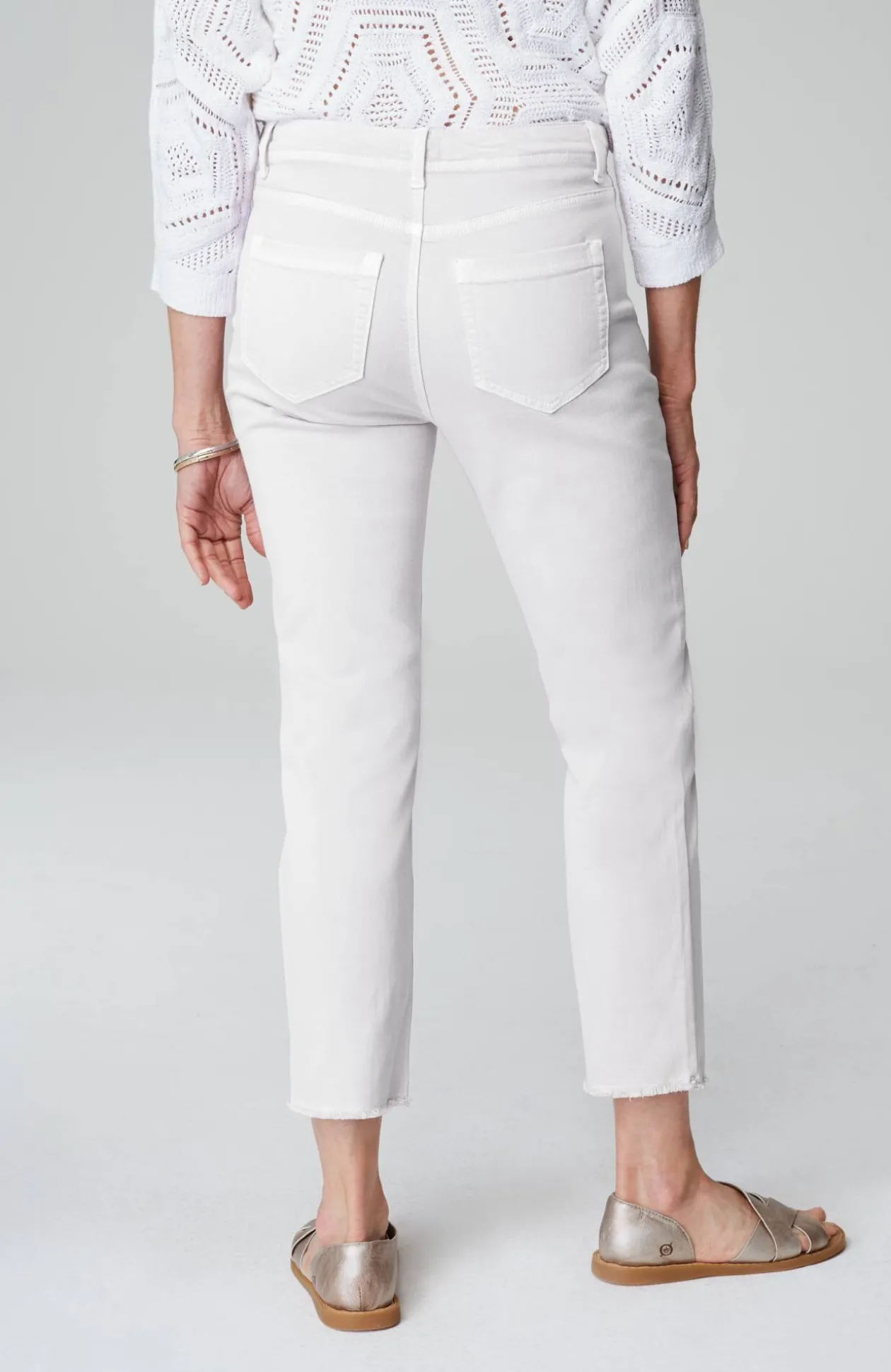 High-Rise Fringe-Hem Crops