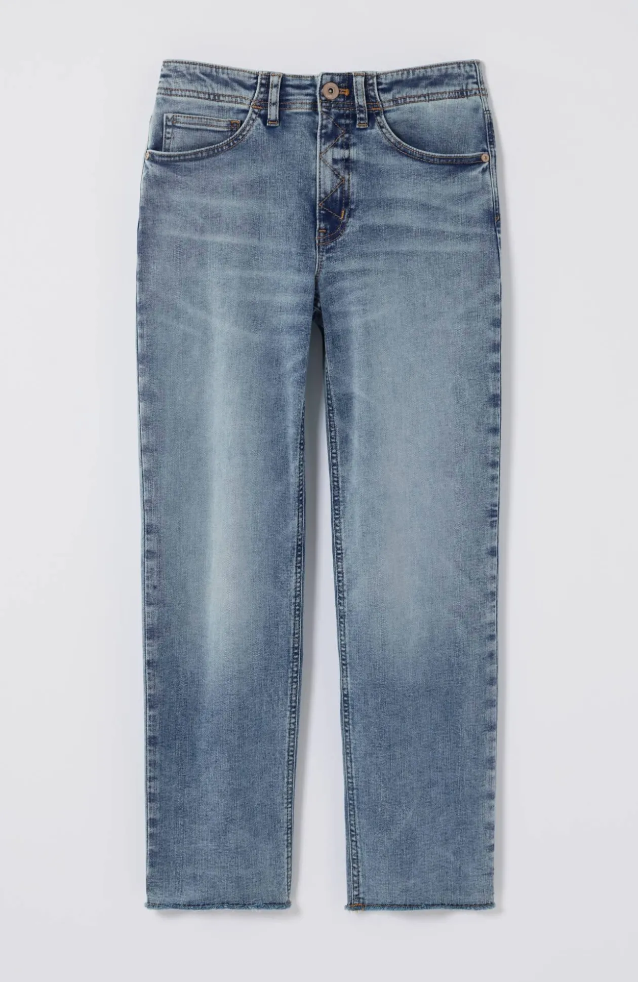 High-Rise Fringe-Hem Crops