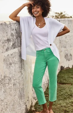 High-Rise Fringe-Hem Crops