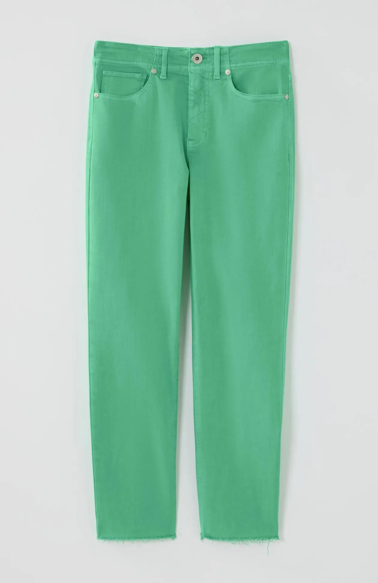 High-Rise Fringe-Hem Crops