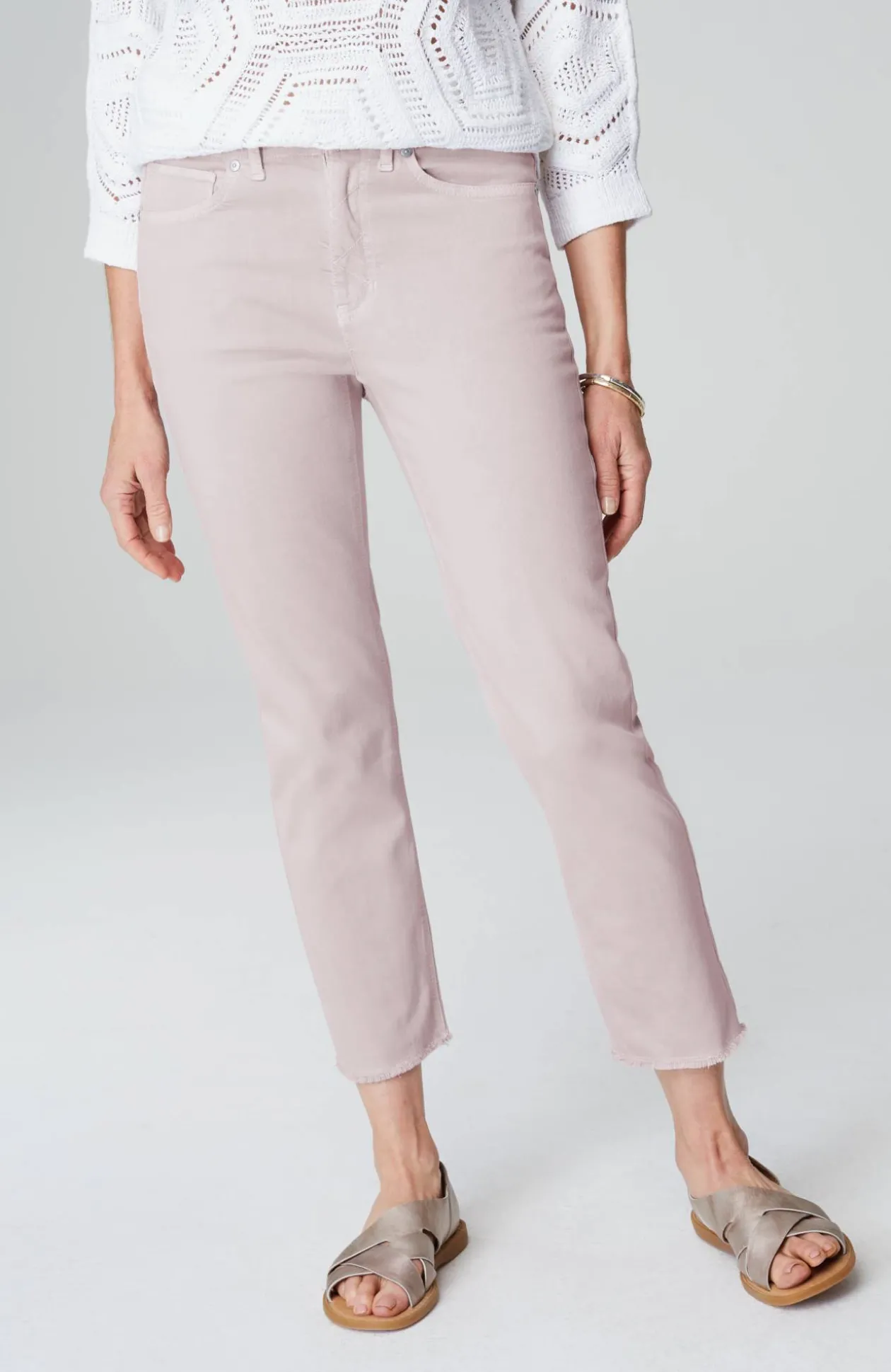 High-Rise Fringe-Hem Crops
