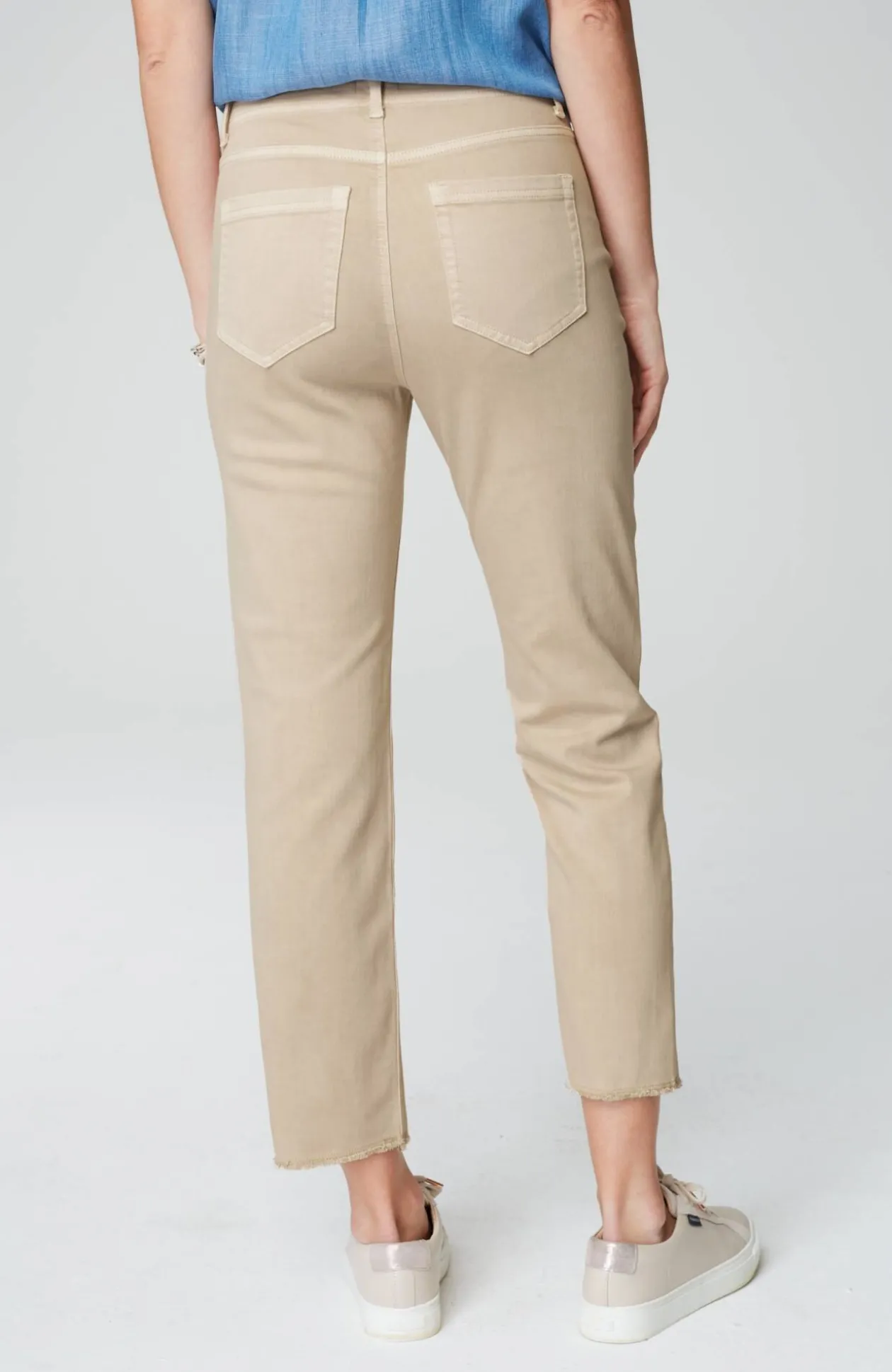 High-Rise Fringe-Hem Crops