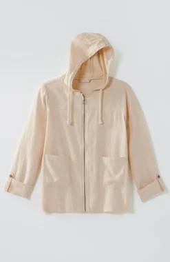 Hooded Tab-Sleeve Jacket