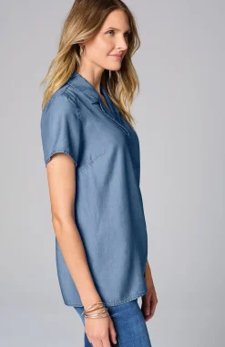 Indigo Collared Top