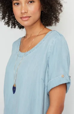 Indigo High-Low Dress