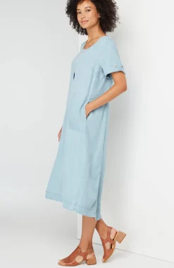 Indigo High-Low Dress