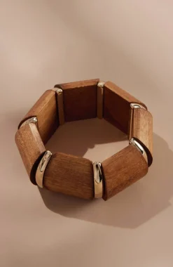Island Cabana Wood Statement Bracelet