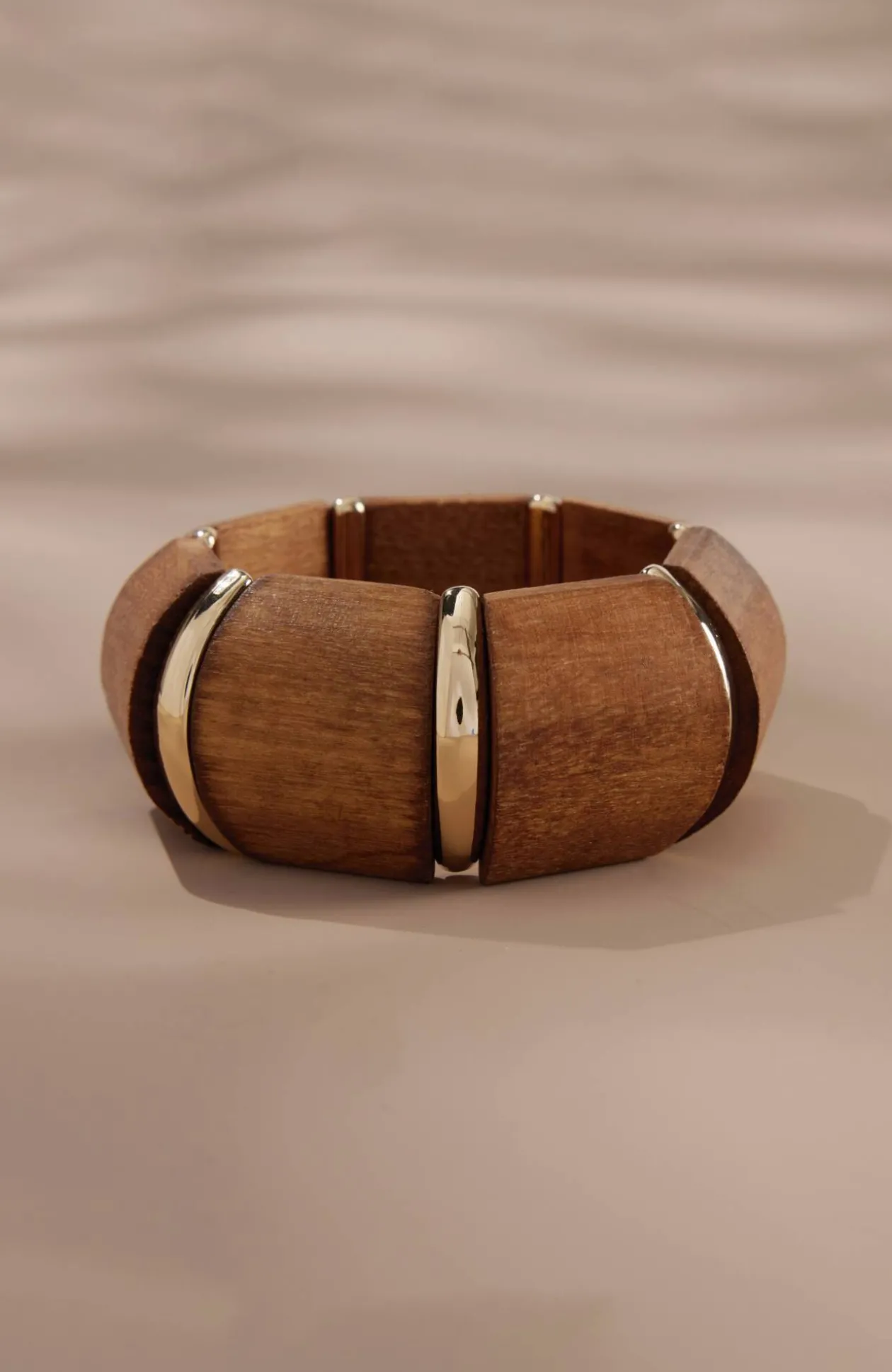 Island Cabana Wood Statement Bracelet