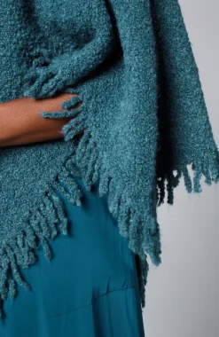 Italian Bouclé Asymmetric Poncho