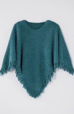 Italian Bouclé Asymmetric Poncho