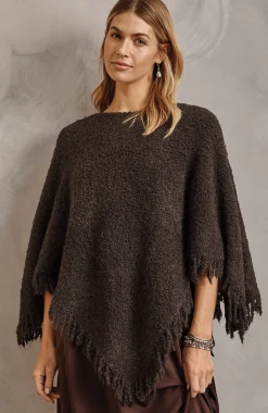 Italian Bouclé Asymmetric Poncho