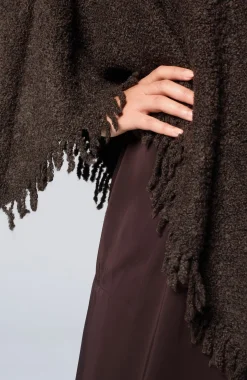 Italian Bouclé Asymmetric Poncho