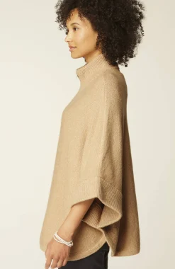 Jacquard-Knit Zip-Up Poncho