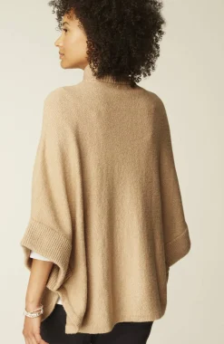 Jacquard-Knit Zip-Up Poncho