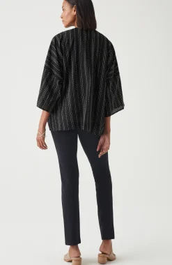 Kantha-Stitched Open-Front Jacket